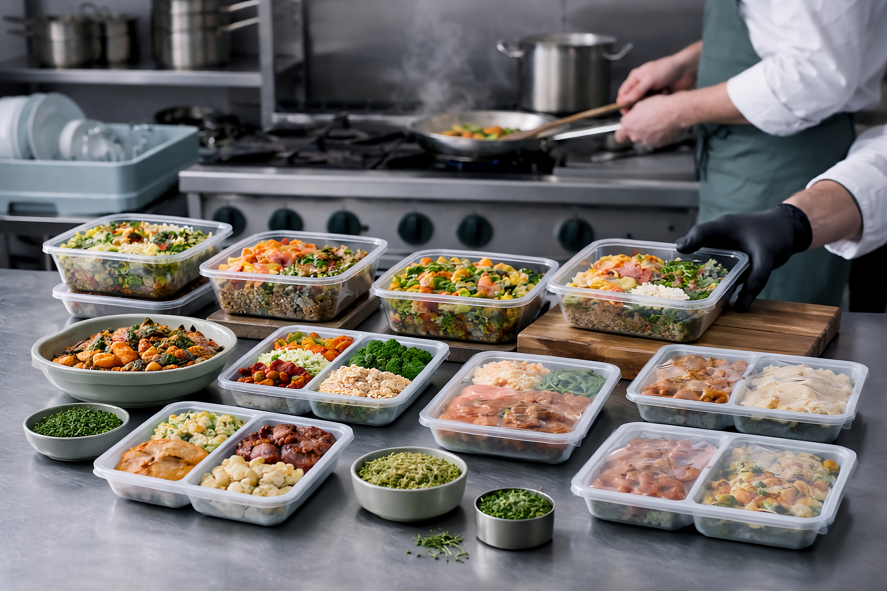 Fresh and frozen prepared foods in cold storage