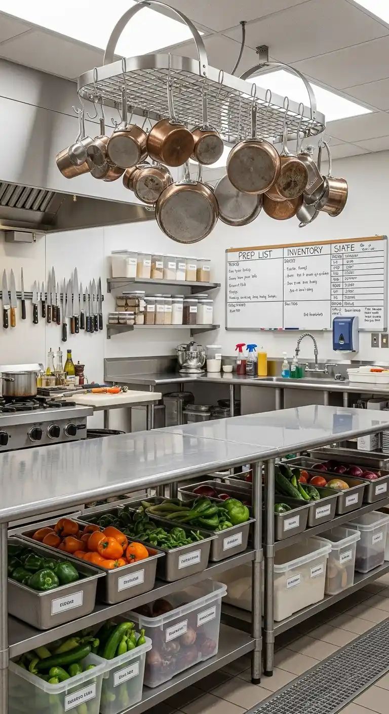 Fresh ingredients organised for inventory planning